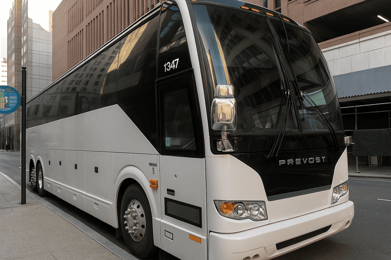 a Muncie Coach Bus Service coach bus